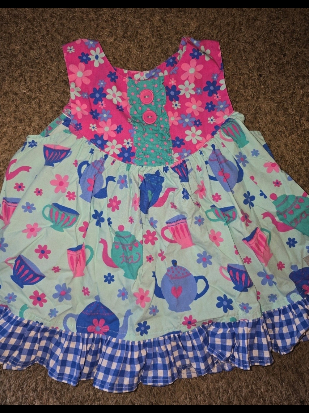 Eleanor Rose TEA PARTY TIME Floral Tunic GIGI TOP Size 3/4